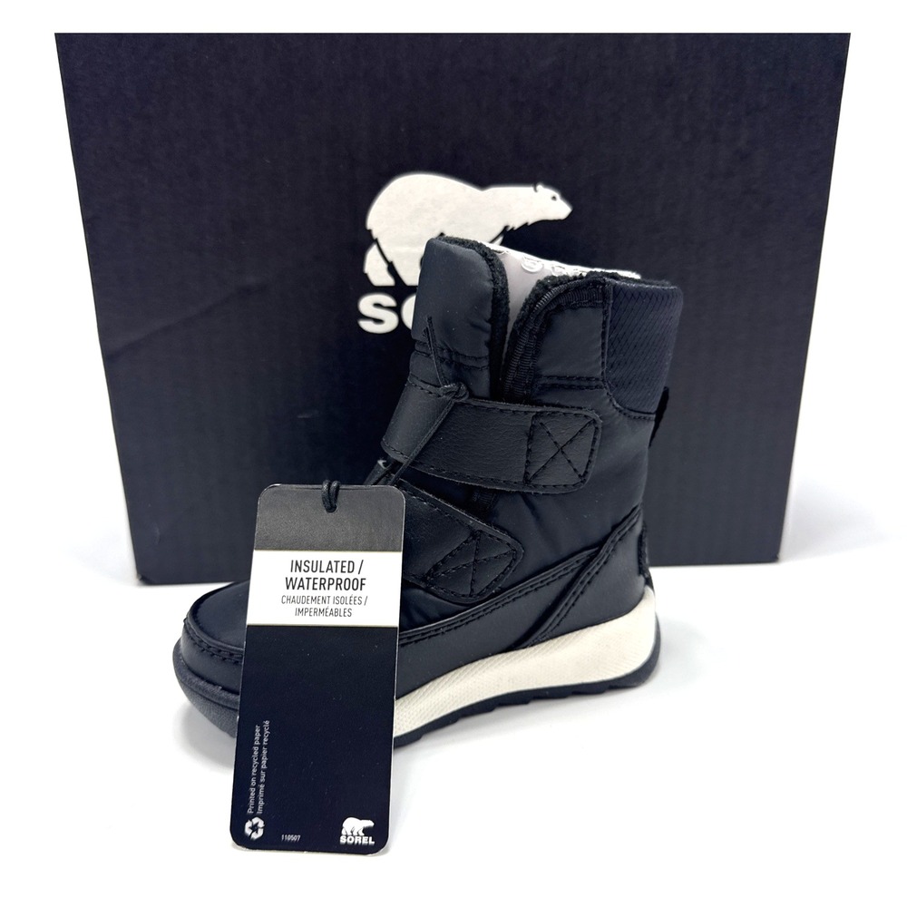 Sorel Toddler Whitney II Strap Boots Size 4 Black Waterproof